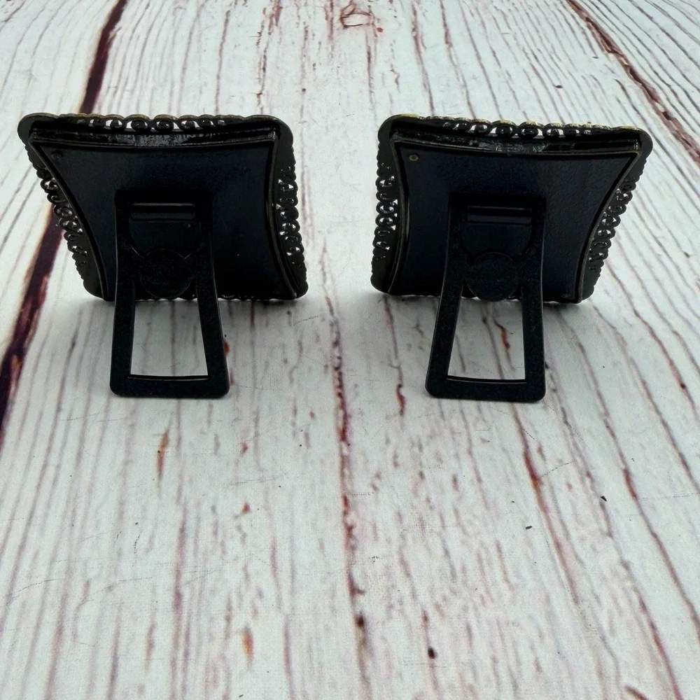 Mini Metal Ghost Picture Frames Set of 2 Vintage Style Spooky Gothic Decor